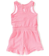 Nike Little Girls Sleeveless Ruffle Trim Romper