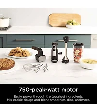 Ninja Foodi Power Mixer™ System Hand Blender and 5-Speed Hand Mixer Combo