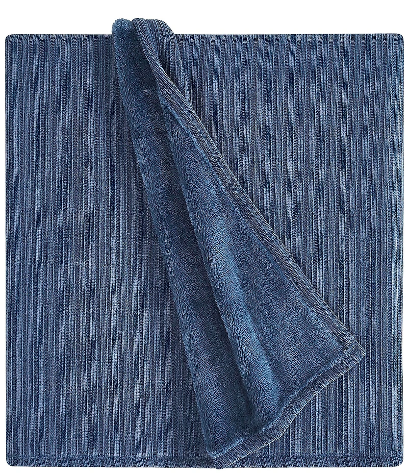 Noble Excellence Warm Shop Collection Bella Striped Chenille Reversible Throw