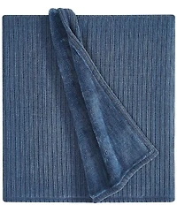 Noble Excellence Warm Shop Collection Bella Striped Chenille Reversible Throw