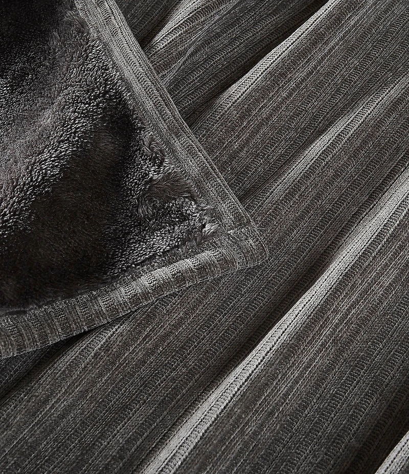 Noble Excellence Warm Shop Collection Bella Striped Chenille Reversible Throw