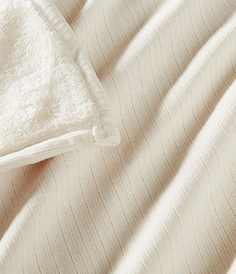 Noble Excellence Warm Shop Collection Bella Striped Chenille Reversible Throw
