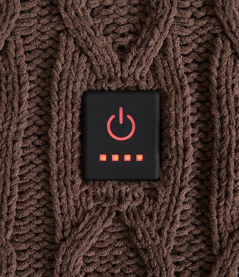 Noble Excellence Cable Knit Electric Heated Throw Blanket