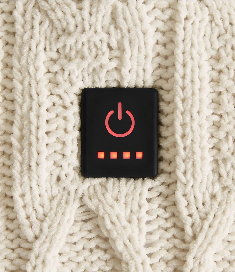 Noble Excellence Cable Knit Electric Heated Throw Blanket