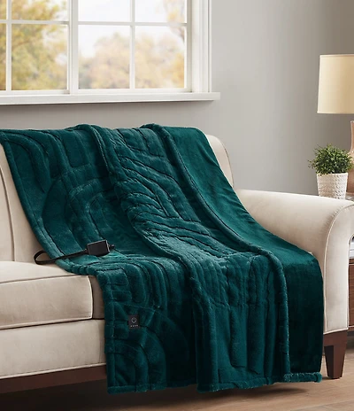 Noble Excellence Faux Fur Electric Heated Plush Throw Blanket