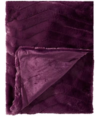 Noble Excellence Warm Shop Collection Herringbone Faux Fur Reversible Throw Blanket