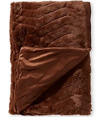 Noble Excellence Warm Shop Collection Herringbone Faux Fur Reversible Throw Blanket