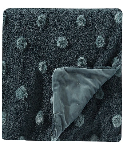 Noble Excellence Warm Shop Collection Lilly Poddle Pom-Pom Faux Fur Throw Blanket