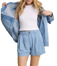Nobody's Child Albie Pleated High Waisted Shorts