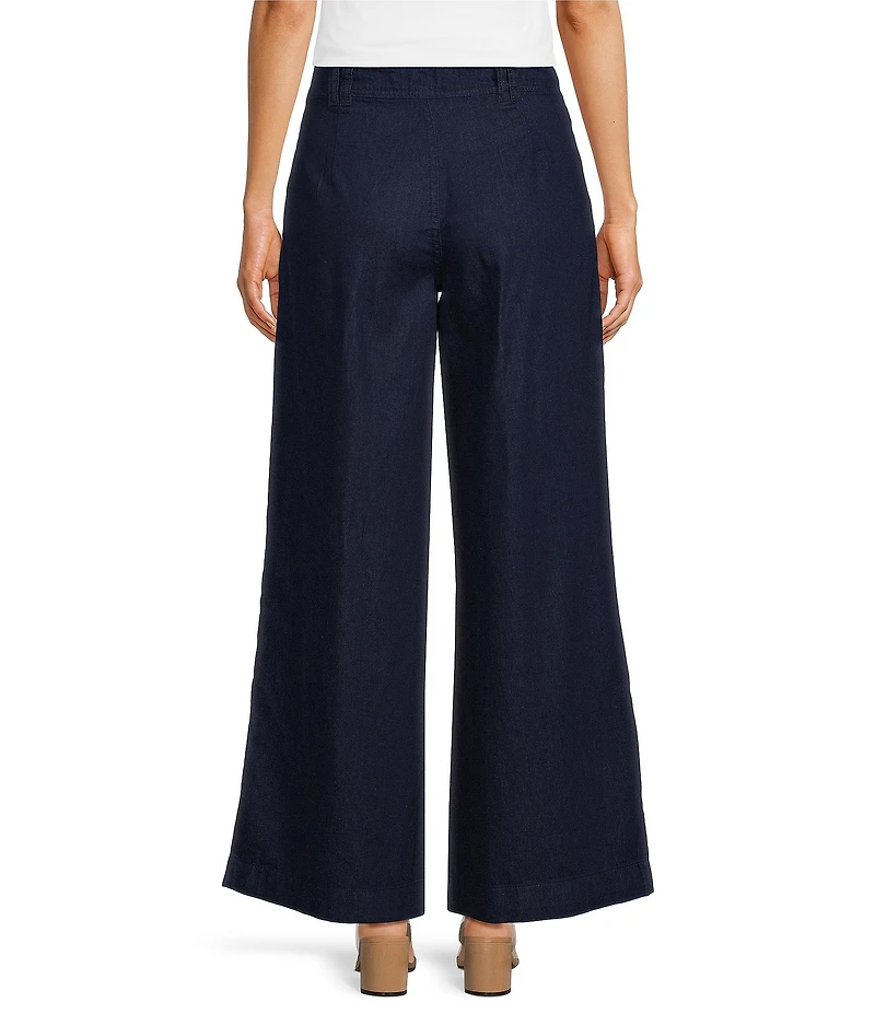 Nobody's Child Archie Dark Denim Pleated Wide Leg Trouser Pants