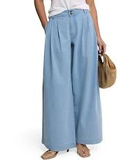 Nobody's Child Archie Denim Pleated Wide Leg Trouser Pants