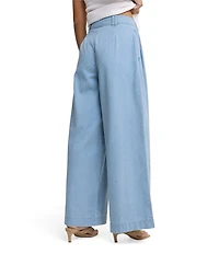 Nobody's Child Archie Denim Pleated Wide Leg Trouser Pants