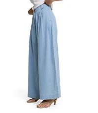 Nobody's Child Archie Denim Pleated Wide Leg Trouser Pants