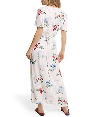 Nobody's Child Atlas Floral V-Neck Flutter Sleeve Empire Waist Maxi Dress