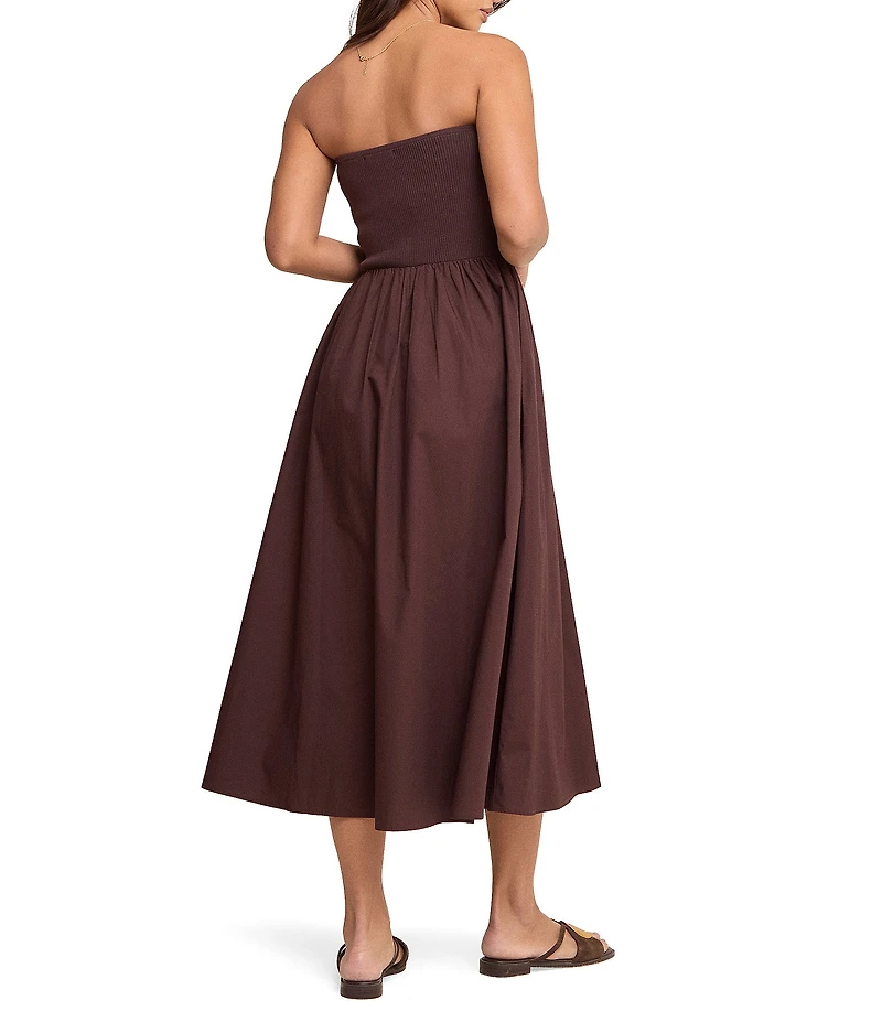 Nobody's Child Bandeau Button Front A-Line Dress