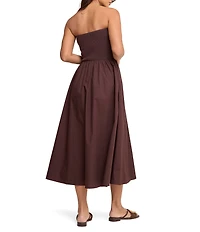 Nobody's Child Bandeau Button Front A-Line Dress