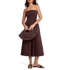 Nobody's Child Bandeau Button Front A-Line Dress