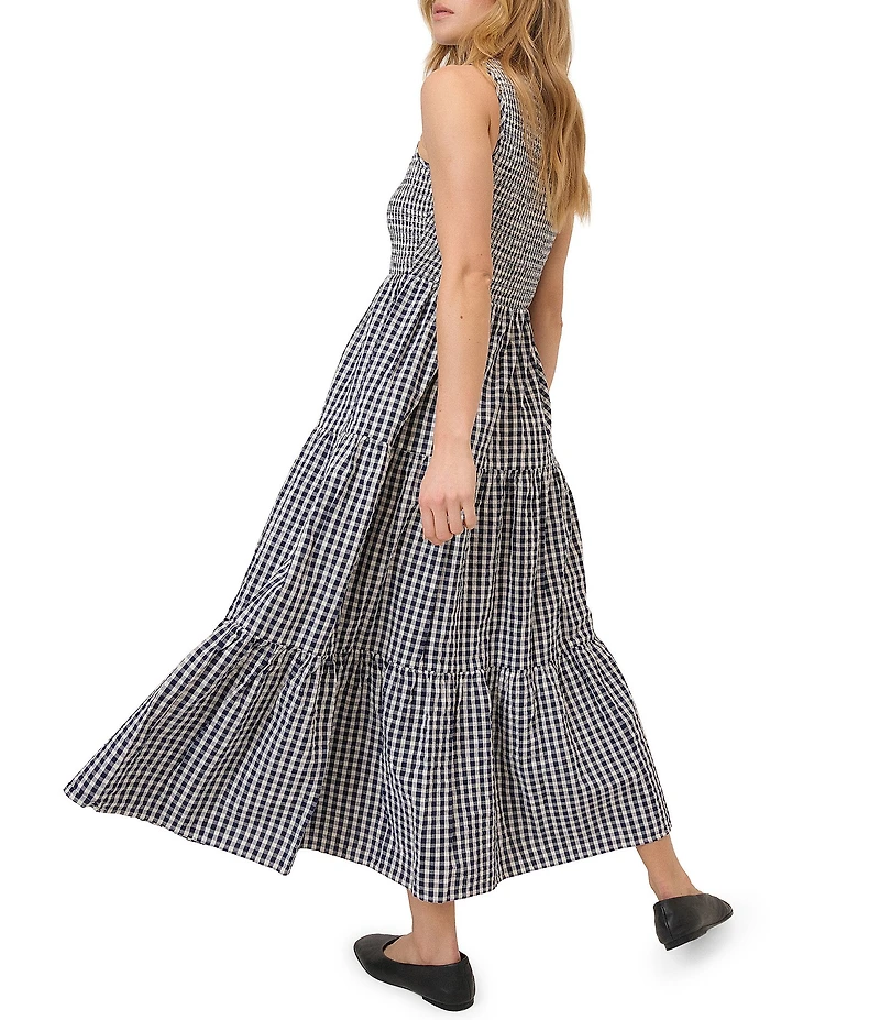 Nobody's Child Charlie Cotton Gingham Sleeveless Smocked Midi Dress