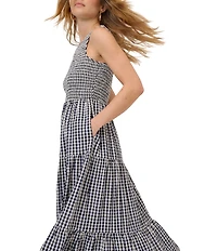 Nobody's Child Charlie Cotton Gingham Sleeveless Smocked Midi Dress