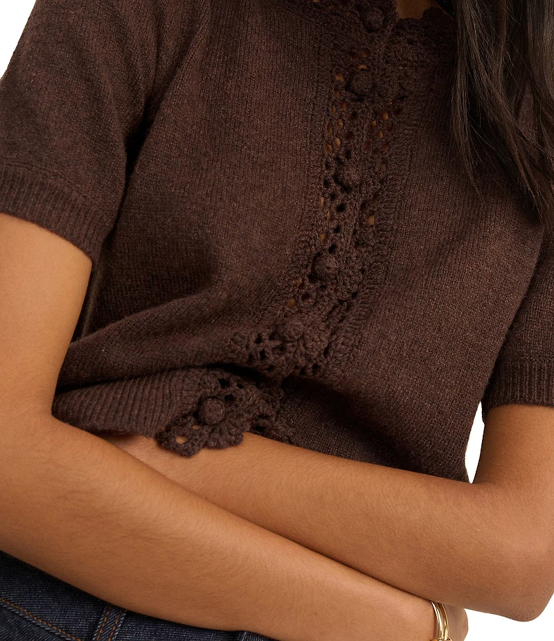 Nobody's Child Crochet Short Sleeve Cardigan