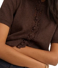 Nobody's Child Crochet Short Sleeve Cardigan