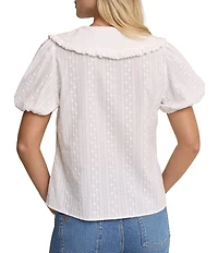 Nobody's Child Errie Eyelet Peter Pan Collar Puff Sleeve Top
