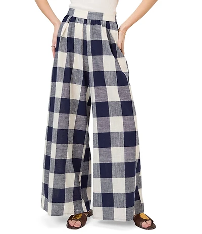 Nobody's Child Jerrow Gingham Wide Leg Trouser Pants