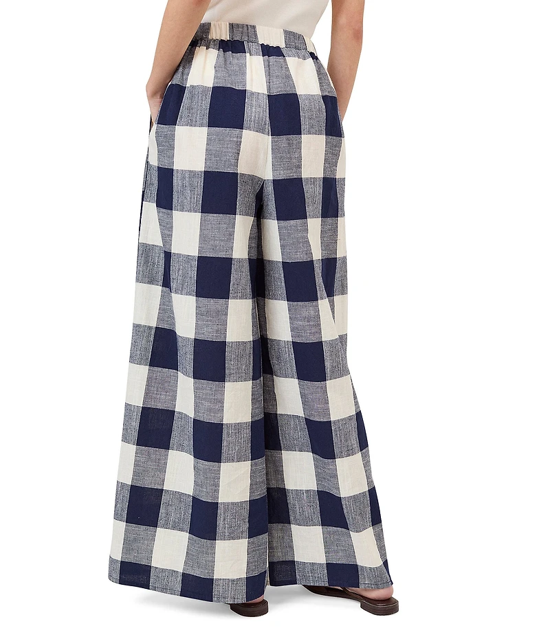 Nobody's Child Jerrow Gingham Wide Leg Trouser Pants