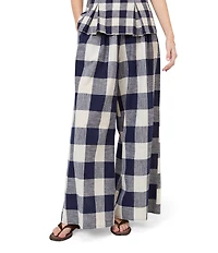 Nobody's Child Jerrow Gingham Wide Leg Trouser Pants