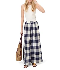Nobody's Child Jerrow Gingham Wide Leg Trouser Pants