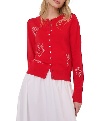 Nobody's Child Long Sleeve Embroidered Knit Cardigan