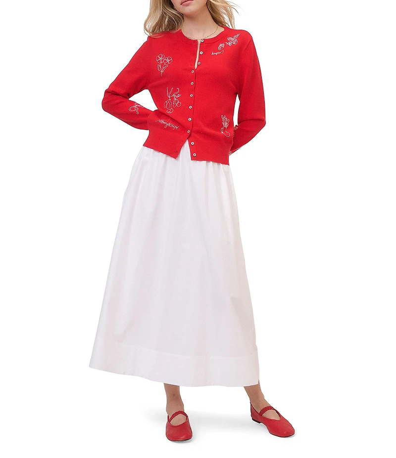 Nobody's Child Long Sleeve Embroidered Knit Cardigan