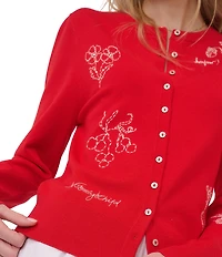 Nobody's Child Long Sleeve Embroidered Knit Cardigan