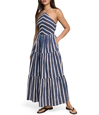 Nobody's Child Martina Striped Cotton Halter Maxi Dress