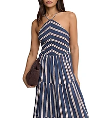 Nobody's Child Martina Striped Cotton Halter Maxi Dress