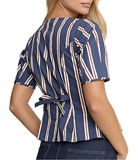 Nobody's Child Minerva Cotton Stripe Square Neck Short Sleeve Top