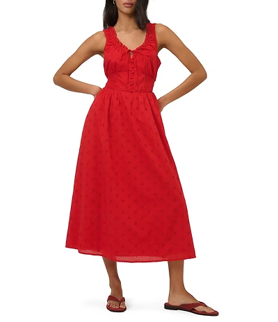 Nobody's Child Sleeveless Rylee Eyelet Midi Dress