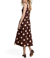 Nobody's Child Soraya Dotted Square Neck Sleeveless Drop Waist Midi Dress