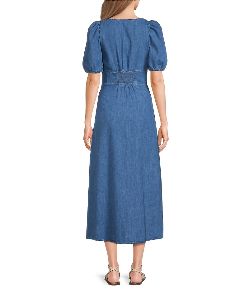 Nobody's Child Tulla Sweetheart Puff Sleeve Midi Dress