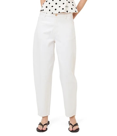 Nobody's Child White Denim Straight Leg Barrel Jeans