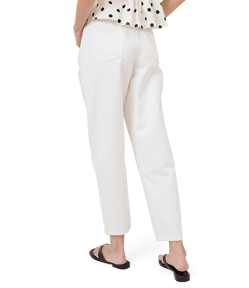 Nobody's Child White Denim Straight Leg Barrel Jeans