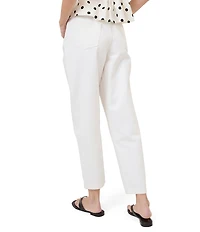 Nobody's Child White Denim Straight Leg Barrel Jeans