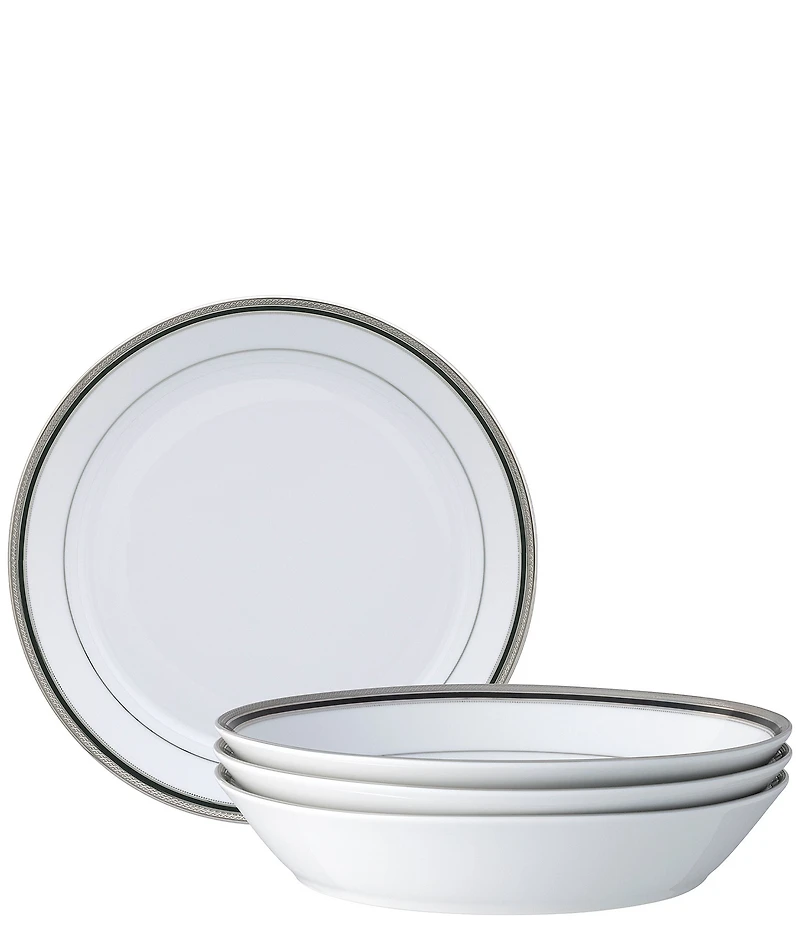 Noritake Austin Platinum Collection Coupe Dinner Bowls, Set Of 4