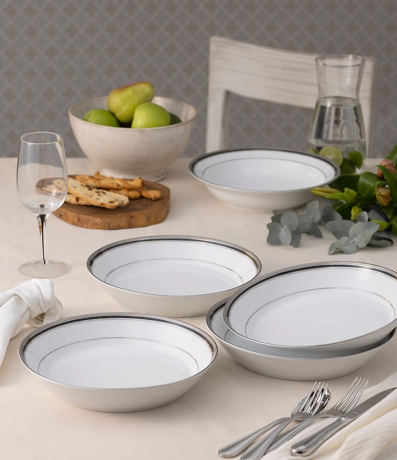 Noritake Austin Platinum Collection Coupe Dinner Bowls, Set Of 4