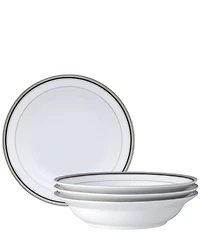 Noritake Austin Platinum Collection Rim Dinner Bowls, Set Of 4