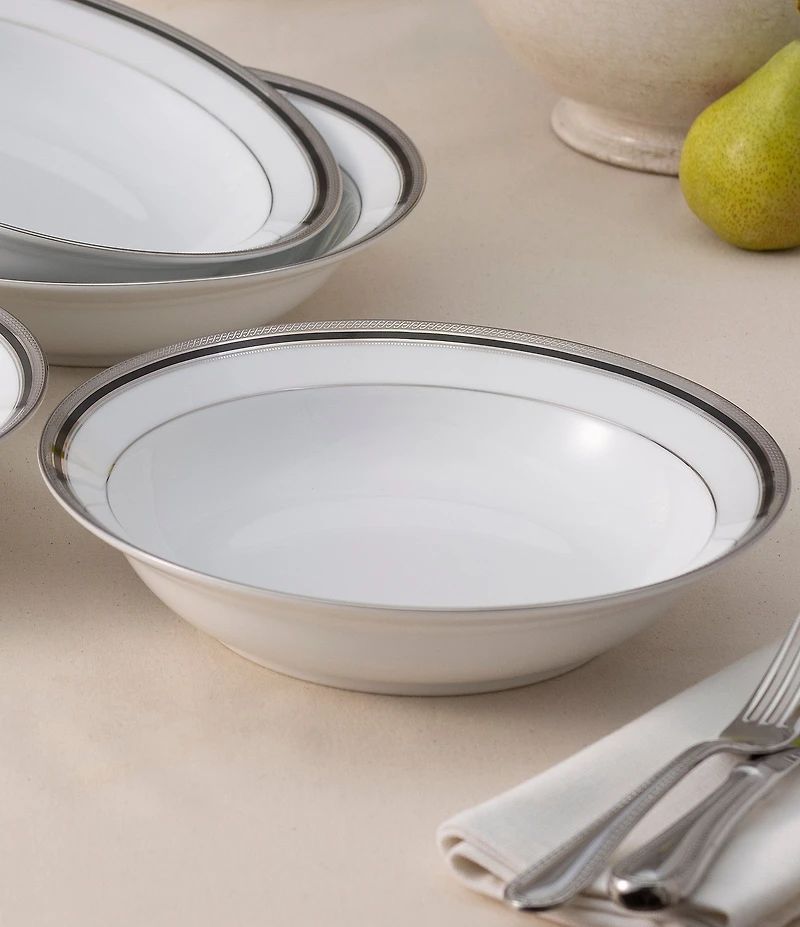 Noritake Austin Platinum Collection Rim Dinner Bowls, Set Of 4