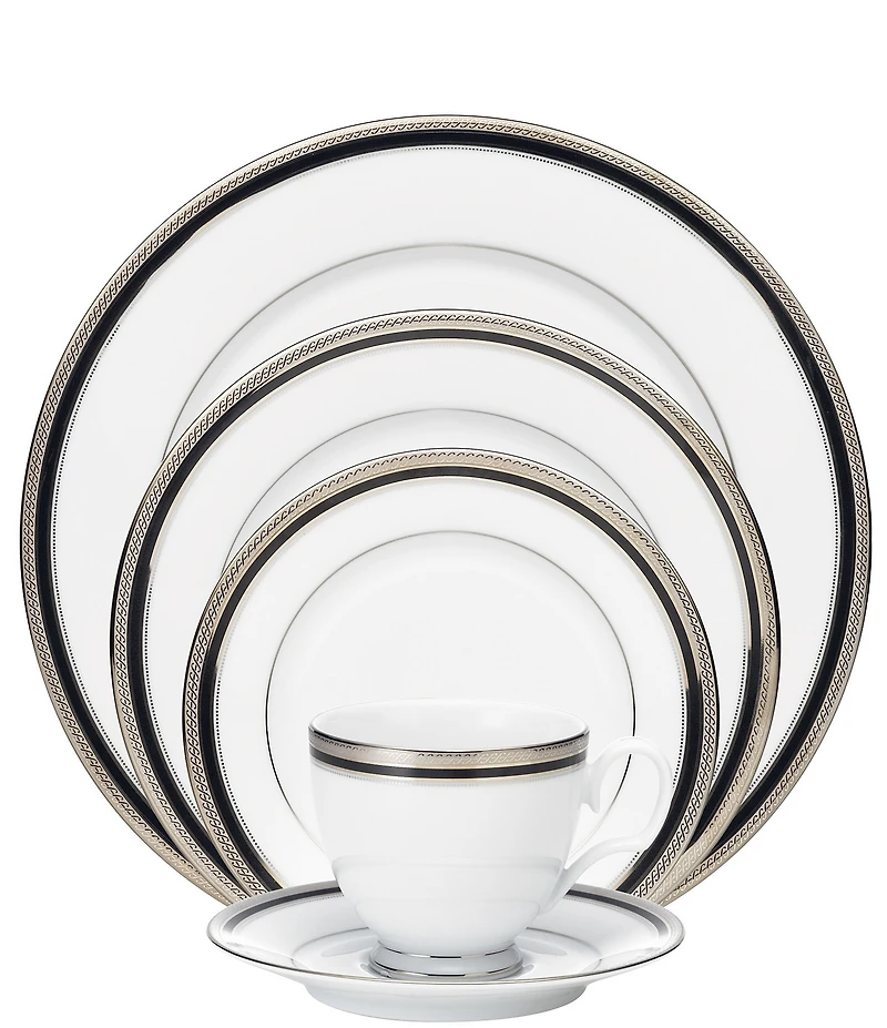 Noritake Austin Platinum Porcelain 5-Piece Place Setting