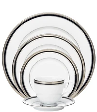 Noritake Austin Platinum Porcelain 5-Piece Place Setting