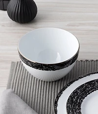 Noritake Black Rill Collection Cereal Bowls, Set of 4
