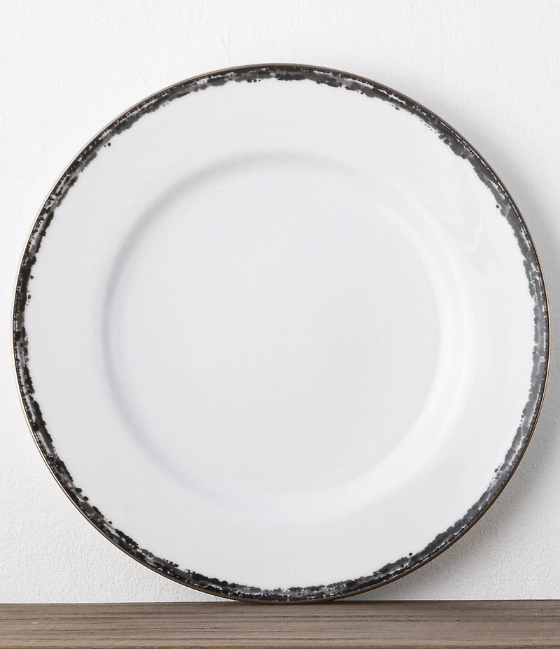 Noritake Black Rill Collection Dinner Plates, Set of 4